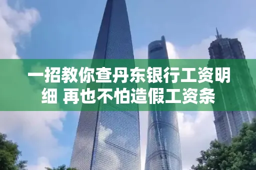 一招教你查丹东银行工资明细 再也不怕造假工资条