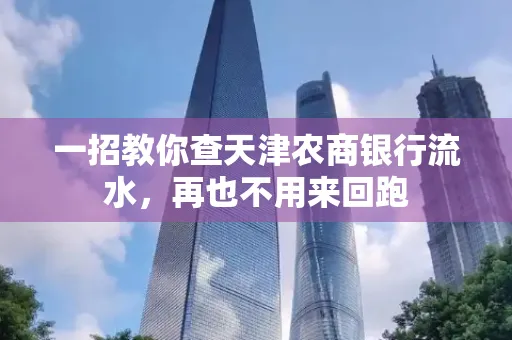 一招教你查天津农商银行流水，再也不用来回跑