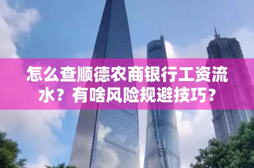 怎么查顺德农商银行工资流水？有啥风险规避技巧？