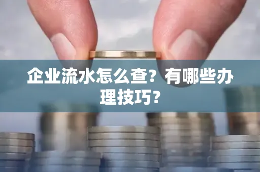 企业流水怎么查？有哪些办理技巧？
